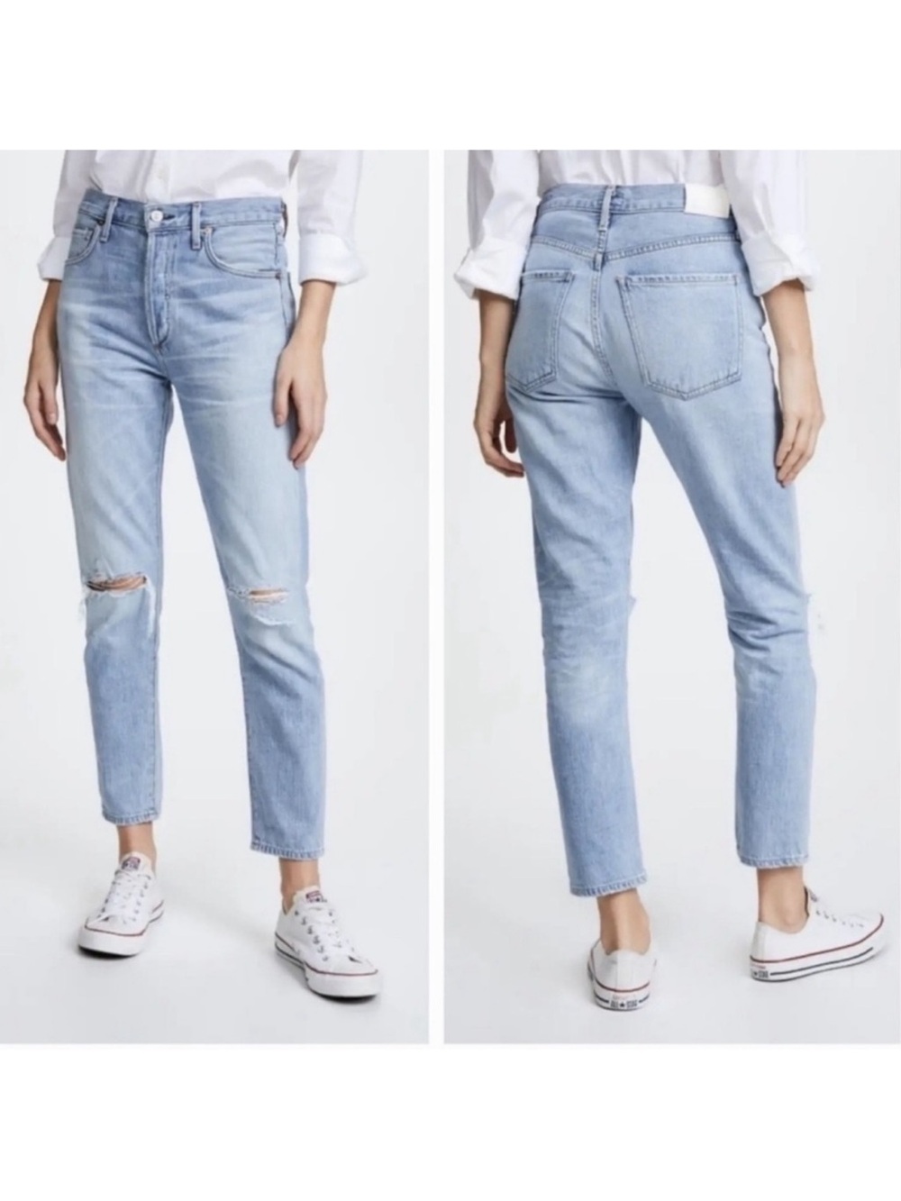 Citizens of Humanity Liya High Rise Classic Fit Crop Jeans in Torn